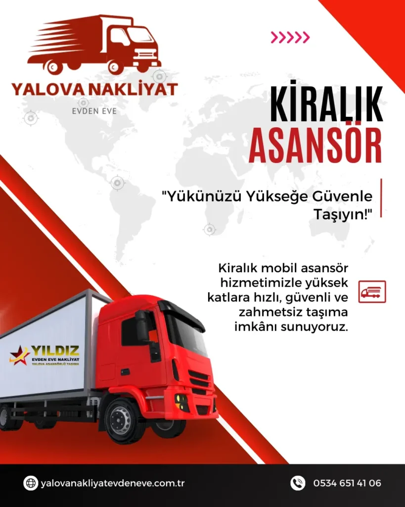 Yalova kiralık asansör hizmeti ev taşıma asansörü kiralama